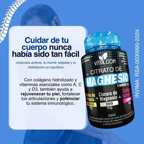 CITRAT0 DE MAGNESIO VITALCOM - ✨ Recupera tu Energía y Bienestar con Citrato de Magnesio Vitalom ✨