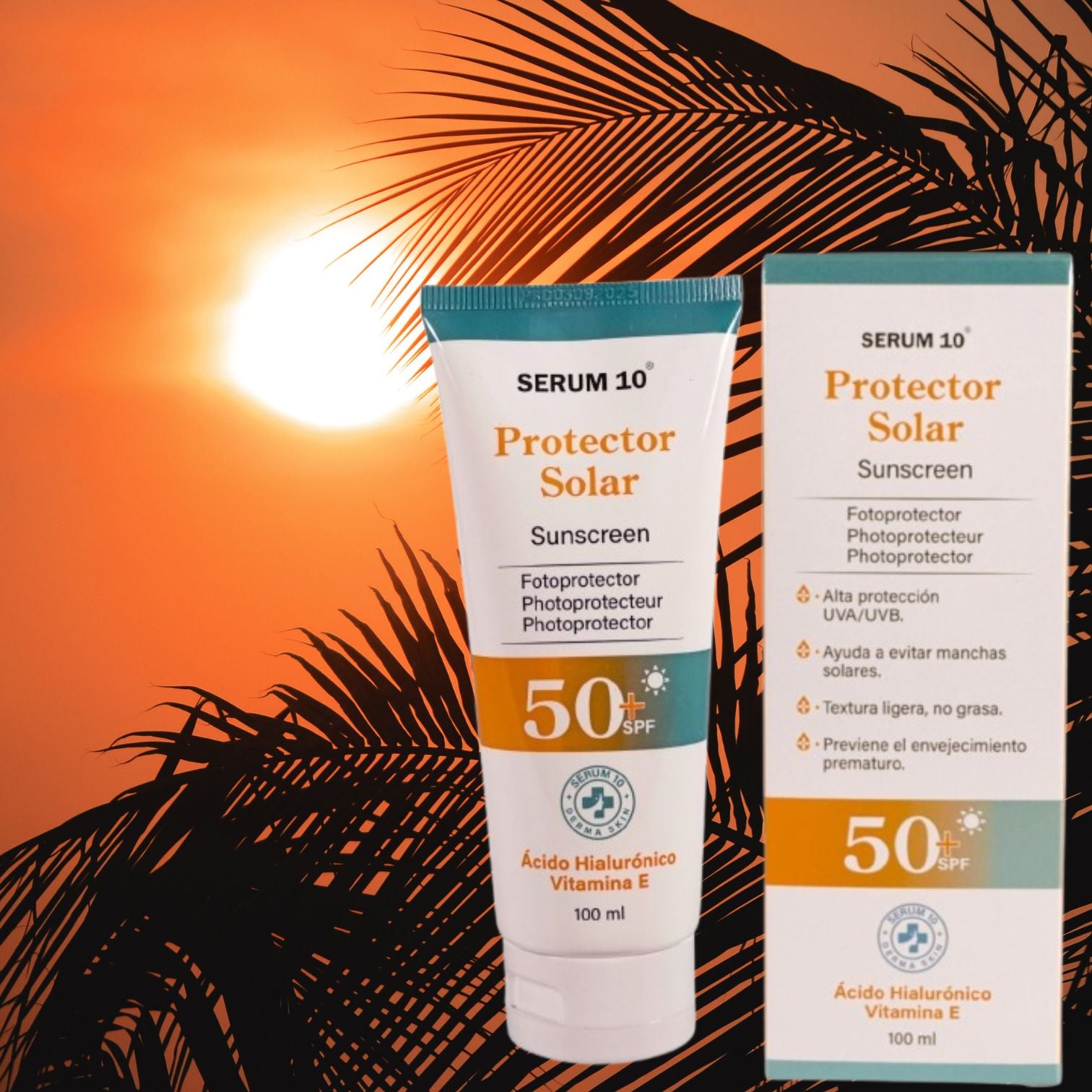 Protector Solar Sérum SPF 50+ con Vitamina E: Protección y Juventud Diaria