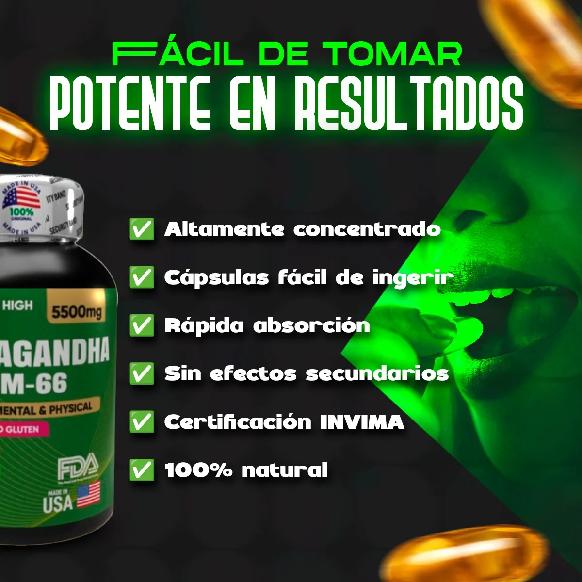 Ashwagandha KSM66 x 100 softgels - "Ashwagandha KSM66 – Energía, Equilibrio y Bienestar en Cada Softgel"