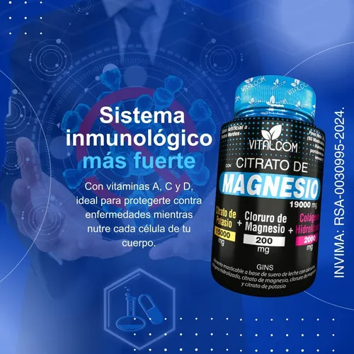 CITRAT0 DE MAGNESIO  VITALCOM  - ✨ Recupera tu Energía y Bienestar con Citrato de Magnesio Vitalom ✨